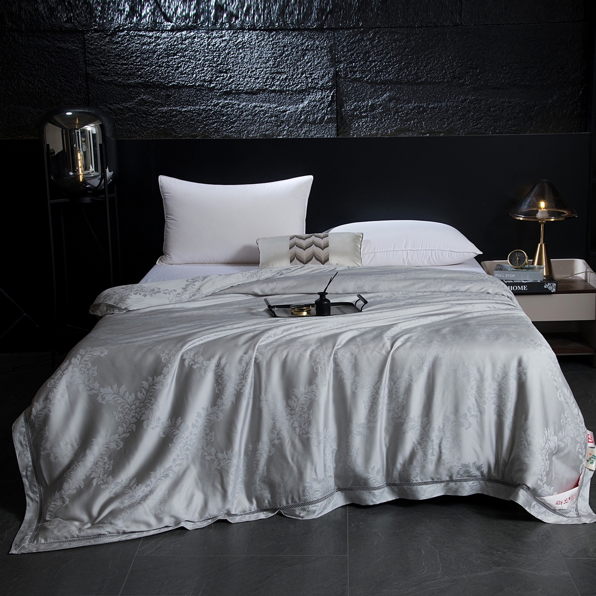 91家纺网 家纺一手货源 找家纺 鑫田 2026高档蚕丝被100%桑蚕丝柞蚕丝莱赛尔天丝大提花蚕丝被夏凉被空调被夏被春秋被子被芯礼品被 北欧-灰