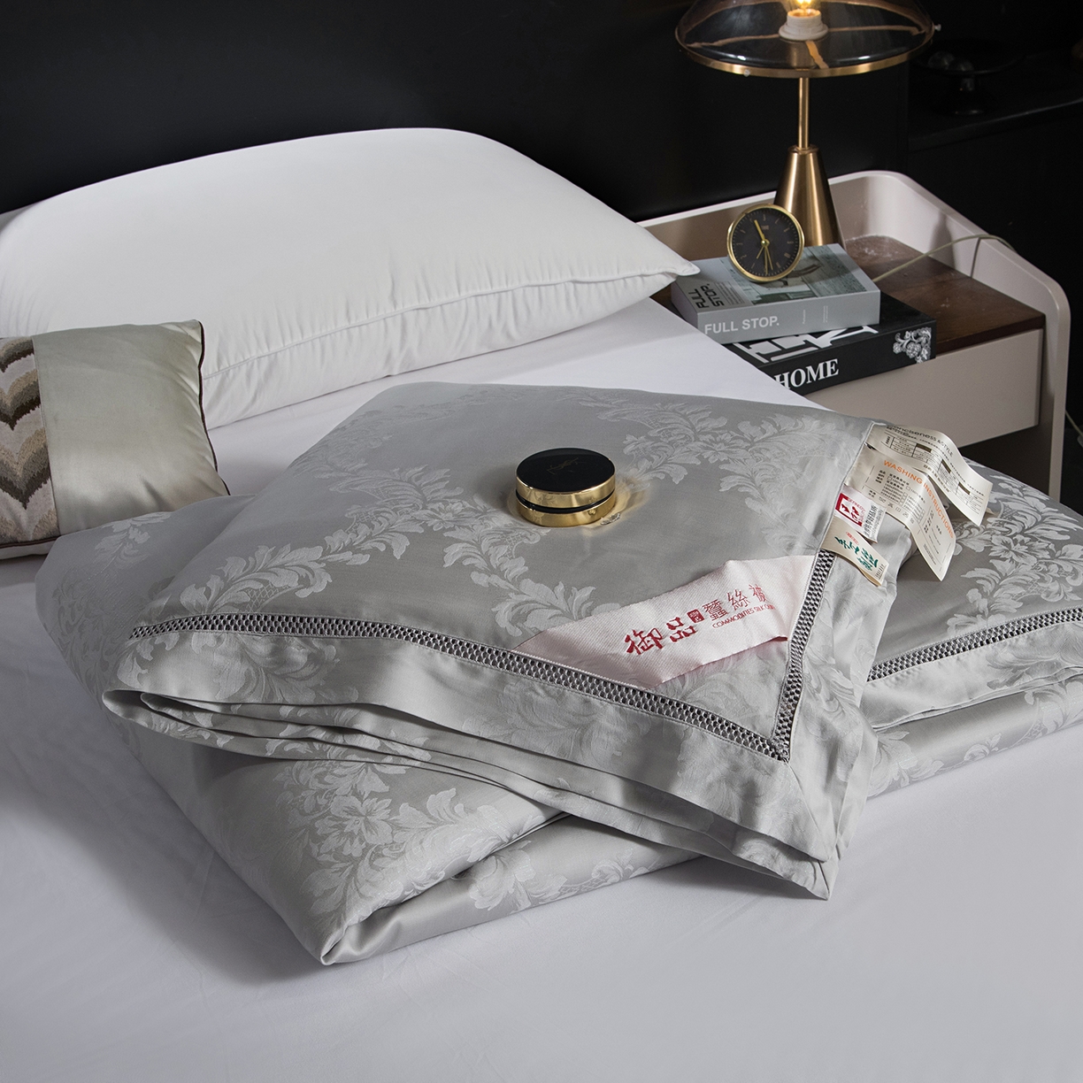 鑫田 2026高档蚕丝被100%桑蚕丝柞蚕丝莱赛尔天丝大提花蚕丝被夏凉被空调被夏被春秋被子被芯礼品被 北欧-灰