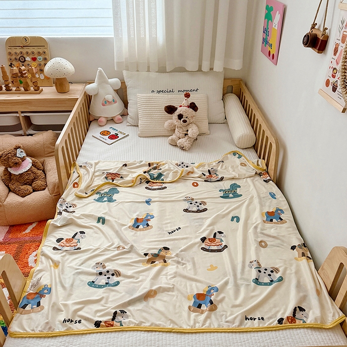 91家纺网 家纺一手货源 找家纺 嗨生活 2026新款婴儿裸睡级凉感幼儿园夏被儿童夏被夏凉被空调被直播微商电商好货推荐产品 缤纷小马