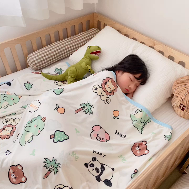 91家纺网 家纺一手货源 找家纺 嗨生活 2026新款婴儿裸睡级凉感幼儿园夏被儿童夏被夏凉被空调被直播微商电商好货推荐产品 动物集