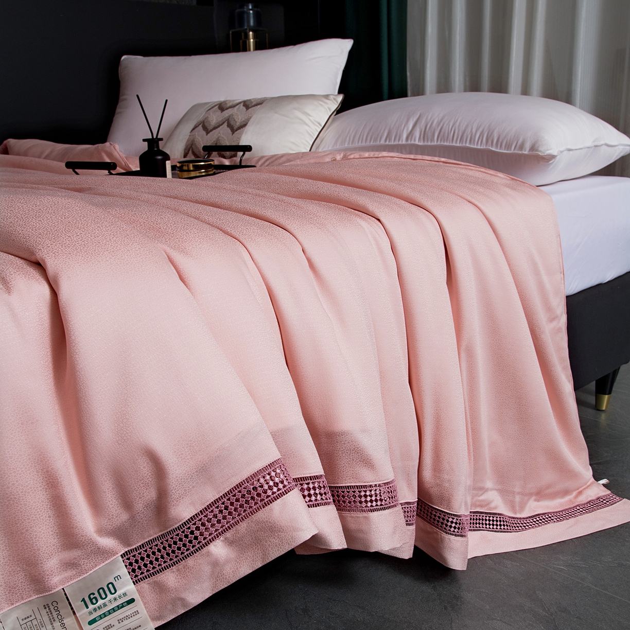 91家纺网 家纺一手货源 找家纺 鑫田 2026高档蚕丝被100%桑蚕丝柞蚕丝莱赛尔天丝大提花蚕丝被夏凉被空调被夏被春秋被子被芯礼品被 梦幻-粉玉