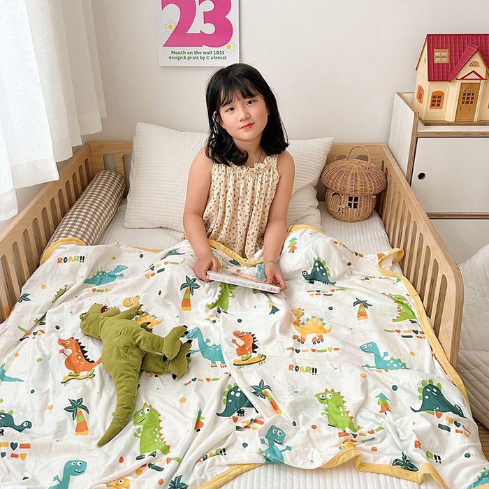 91家纺网 家纺一手货源 找家纺 嗨生活 2026新款婴儿裸睡级凉感幼儿园夏被儿童夏被夏凉被空调被直播微商电商好货推荐产品 滑板恐龙