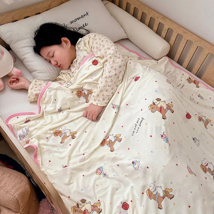 嗨生活 2026新款婴儿裸睡级凉感幼儿园夏被儿童夏被夏凉被空调被直播微商电商好货推荐产品 欢乐小马