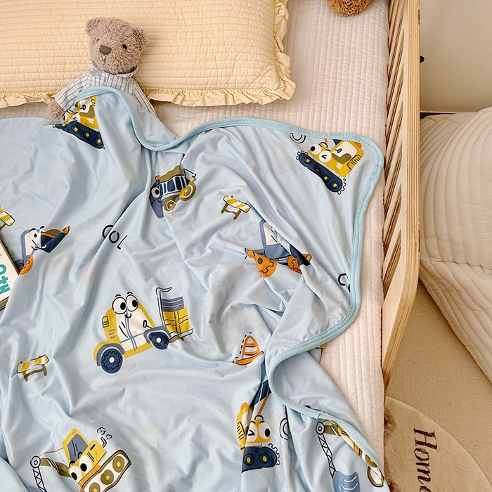 91家纺网 家纺一手货源 找家纺 嗨生活 2026新款婴儿裸睡级凉感幼儿园夏被儿童夏被夏凉被空调被直播微商电商好货推荐产品 卡通挖机