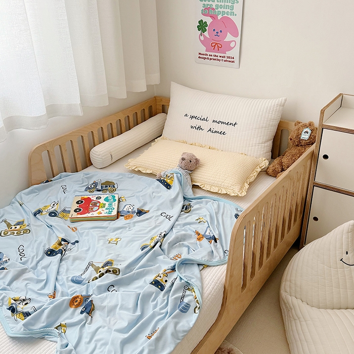 91家纺网 家纺一手货源 找家纺 嗨生活 2026新款婴儿裸睡级凉感幼儿园夏被儿童夏被夏凉被空调被直播微商电商好货推荐产品 卡通挖机