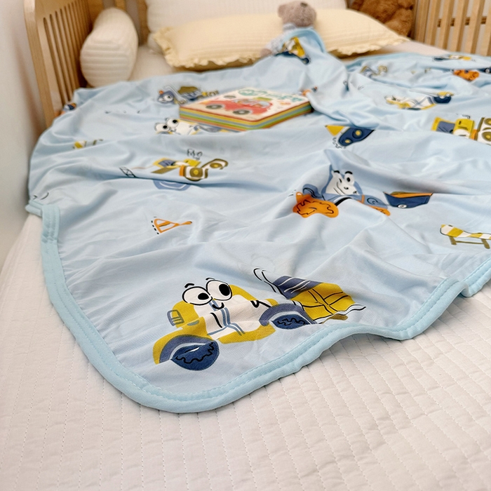 91家纺网 家纺一手货源 找家纺 嗨生活 2026新款婴儿裸睡级凉感幼儿园夏被儿童夏被夏凉被空调被直播微商电商好货推荐产品 卡通挖机