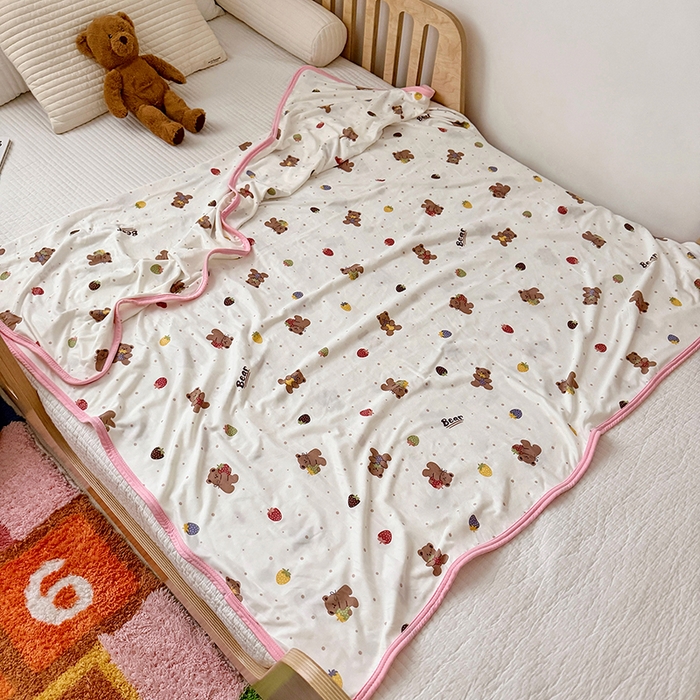 91家纺网 家纺一手货源 找家纺 嗨生活 2026新款婴儿裸睡级凉感幼儿园夏被儿童夏被夏凉被空调被直播微商电商好货推荐产品 可爱小熊