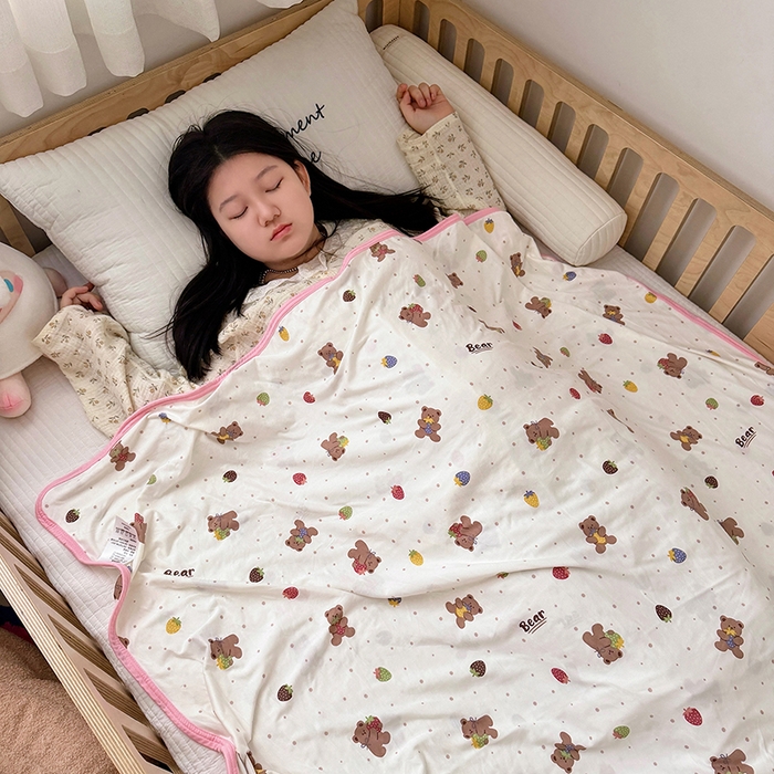 91家纺网 家纺一手货源 找家纺 嗨生活 2026新款婴儿裸睡级凉感幼儿园夏被儿童夏被夏凉被空调被直播微商电商好货推荐产品 可爱小熊