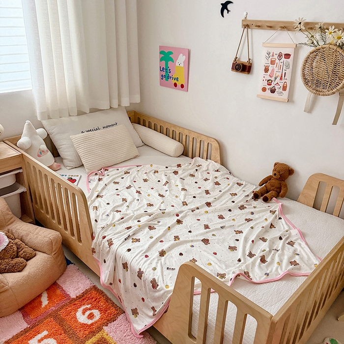 91家纺网 家纺一手货源 找家纺 嗨生活 2026新款婴儿裸睡级凉感幼儿园夏被儿童夏被夏凉被空调被直播微商电商好货推荐产品 可爱小熊