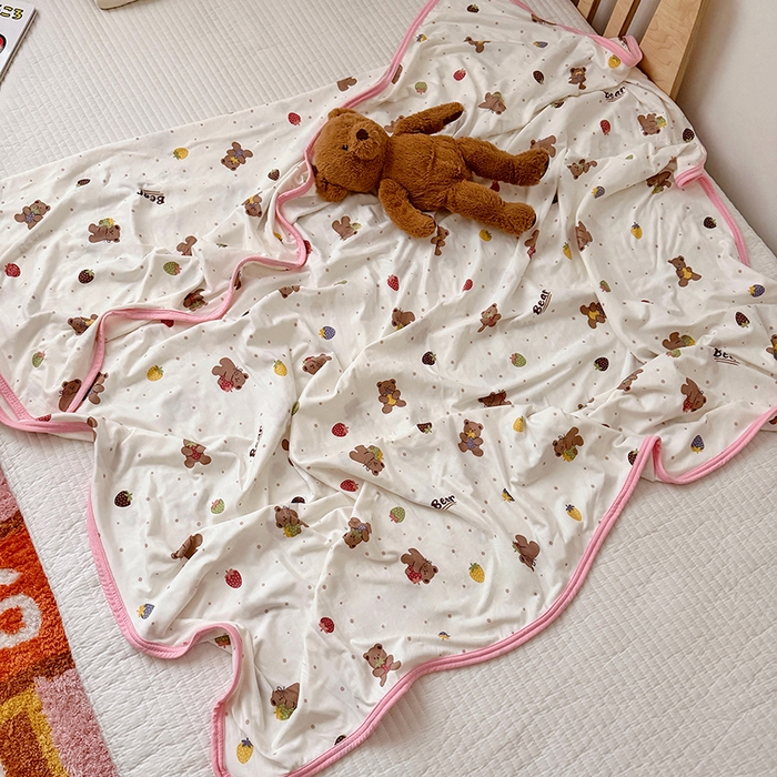 91家纺网 家纺一手货源 找家纺 嗨生活 2026新款婴儿裸睡级凉感幼儿园夏被儿童夏被夏凉被空调被直播微商电商好货推荐产品 可爱小熊