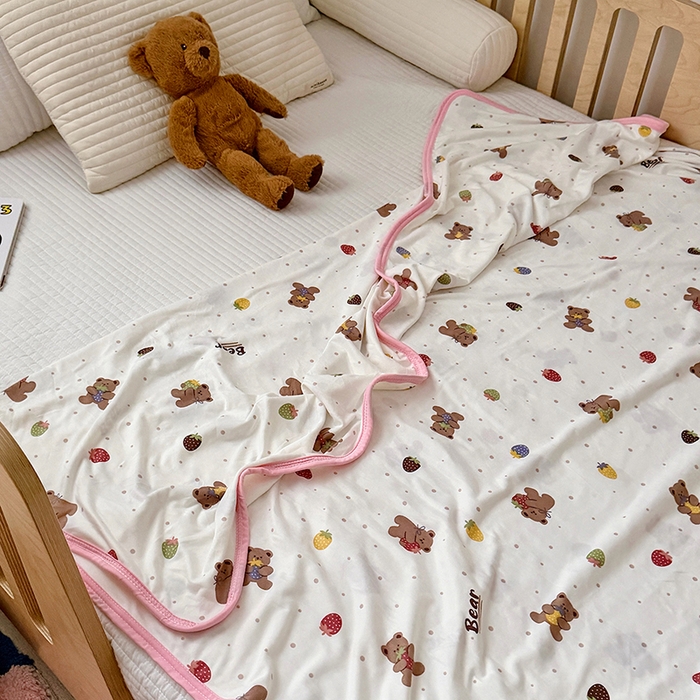 91家纺网 家纺一手货源 找家纺 嗨生活 2026新款婴儿裸睡级凉感幼儿园夏被儿童夏被夏凉被空调被直播微商电商好货推荐产品 可爱小熊