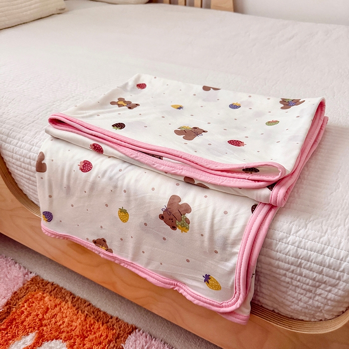 91家纺网 家纺一手货源 找家纺 嗨生活 2026新款婴儿裸睡级凉感幼儿园夏被儿童夏被夏凉被空调被直播微商电商好货推荐产品 可爱小熊