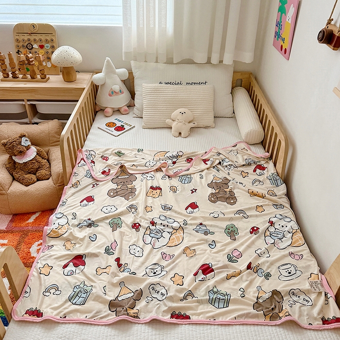 91家纺网 家纺一手货源 找家纺 嗨生活 2026新款婴儿裸睡级凉感幼儿园夏被儿童夏被夏凉被空调被直播微商电商好货推荐产品 美好一天