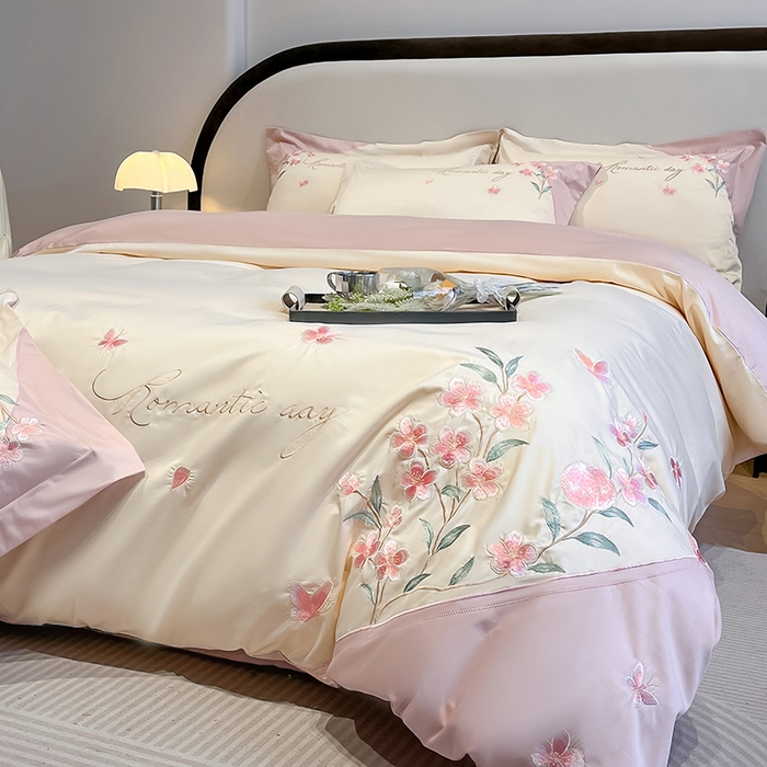 91家纺网 家纺一手货源 找家纺 （总）欣宜家纺 2026年新款纯棉全棉长绒棉刺绣绣花四件套