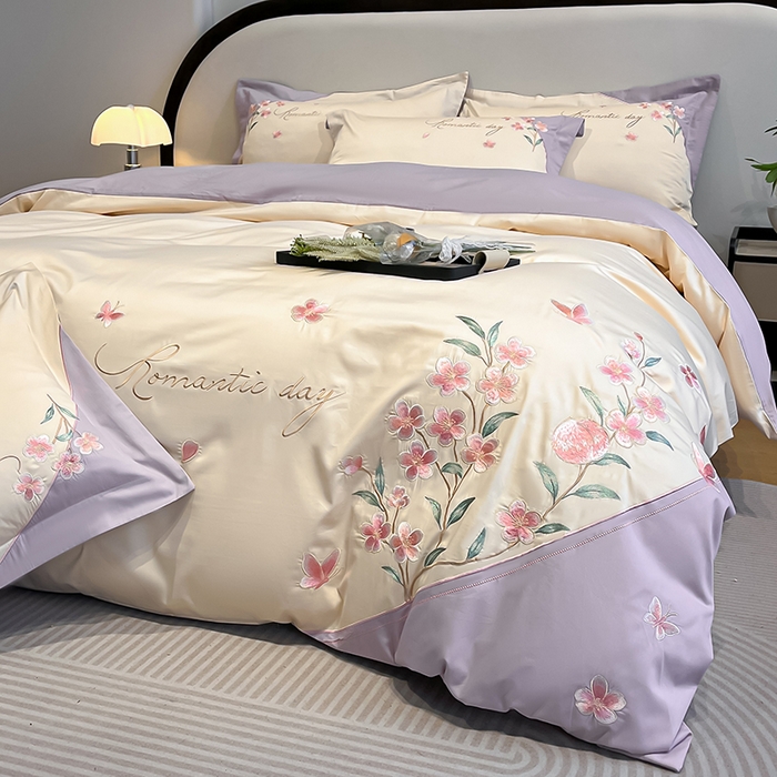 91家纺网 家纺一手货源 找家纺 （总）欣宜家纺 2026年新款纯棉全棉长绒棉刺绣绣花四件套