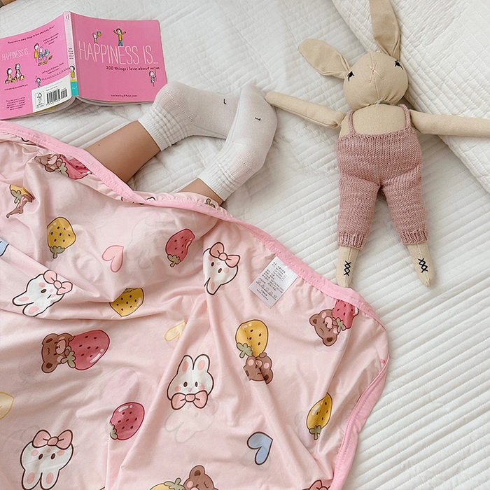 91家纺网 家纺一手货源 找家纺 嗨生活 2026新款婴儿裸睡级凉感幼儿园夏被儿童夏被夏凉被空调被直播微商电商好货推荐产品 萌萌兔