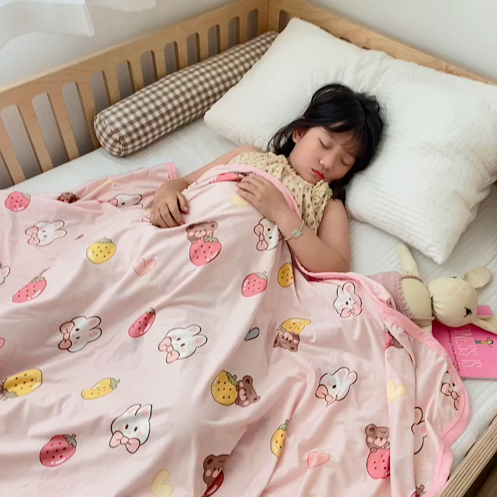 91家纺网 家纺一手货源 找家纺 嗨生活 2026新款婴儿裸睡级凉感幼儿园夏被儿童夏被夏凉被空调被直播微商电商好货推荐产品 萌萌兔