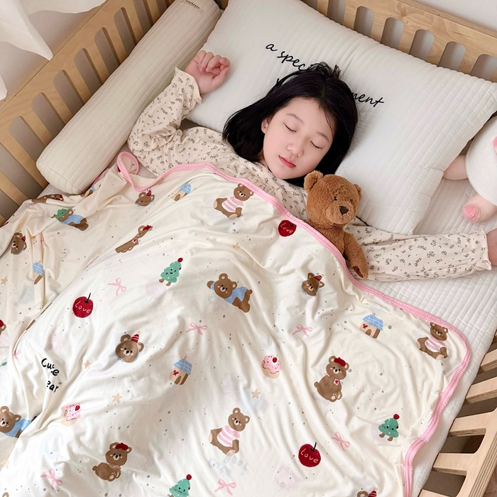 嗨生活 2026新款婴儿裸睡级凉感幼儿园夏被儿童夏被夏凉被空调被直播微商电商好货推荐产品 甜品小熊