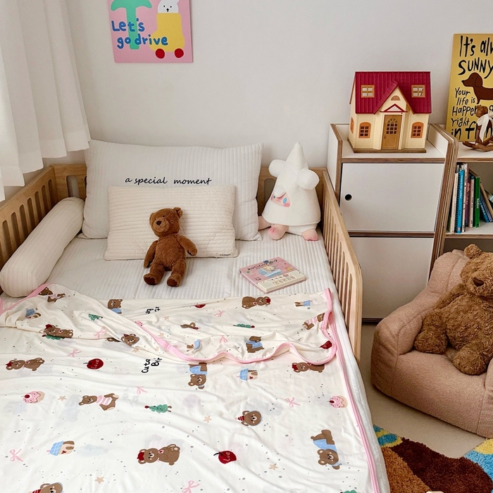 91家纺网 家纺一手货源 找家纺 嗨生活 2026新款婴儿裸睡级凉感幼儿园夏被儿童夏被夏凉被空调被直播微商电商好货推荐产品 甜品小熊