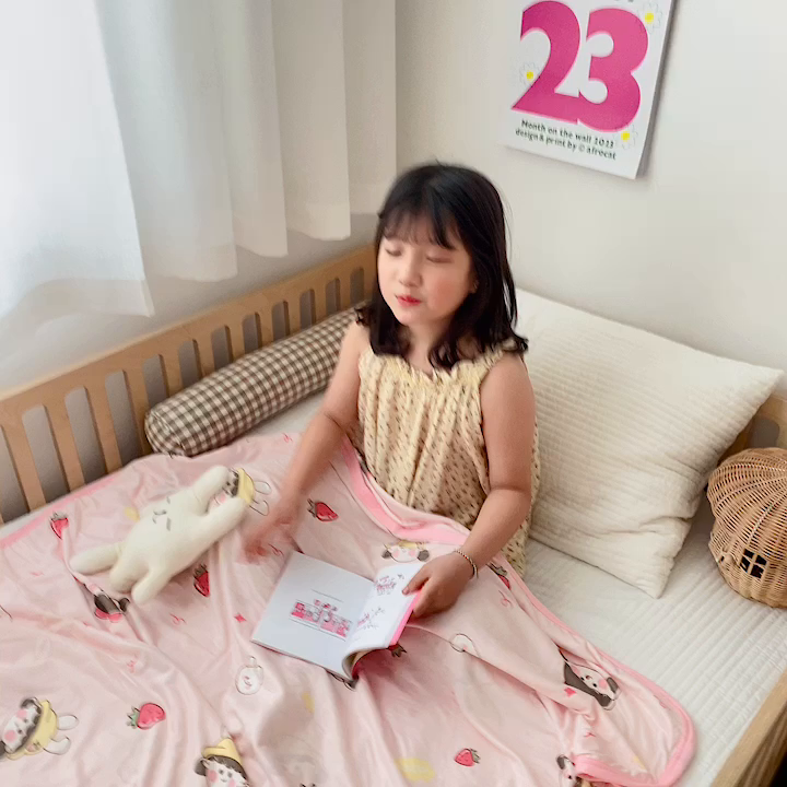 91家纺网 家纺一手货源 找家纺 嗨生活 2026新款婴儿裸睡级凉感幼儿园夏被儿童夏被夏凉被空调被直播微商电商好货推荐产品 小女孩