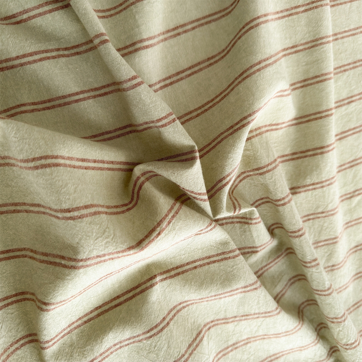 91家纺网 家纺一手货源 找家纺 （总）北欧良品 2026新款A类全棉色织水洗棉侘寂风日系条纹四件套