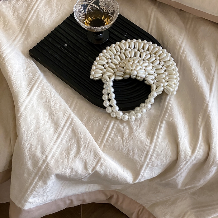 91家纺网 家纺一手货源 找家纺 宜代光年 2026新款60S全棉厚织提花夏被夏凉被空调被 夏被-森蔓-奶白