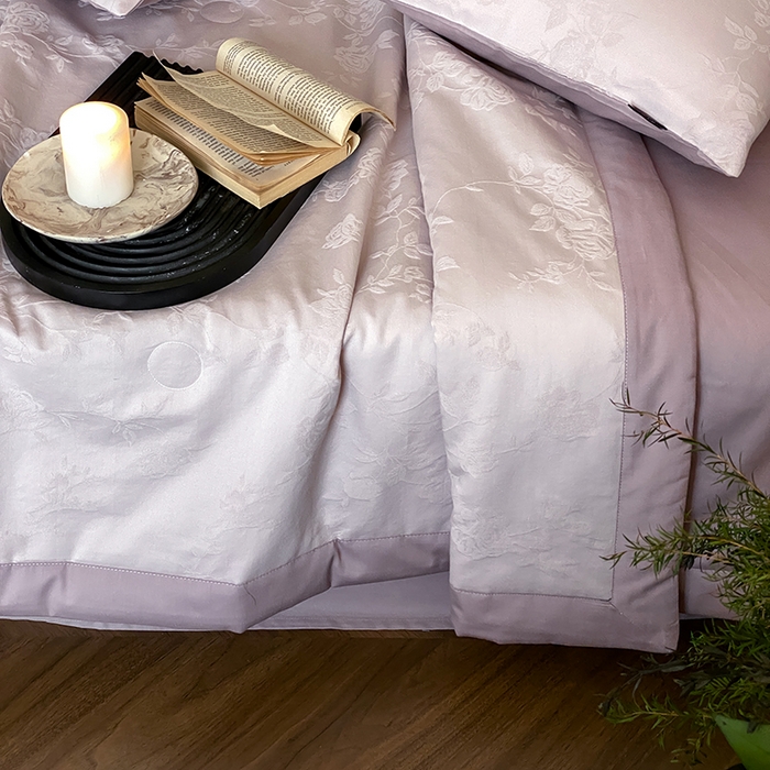 91家纺网 家纺一手货源 找家纺 宜代光年 2026新款60S全棉厚织提花夏被夏凉被空调被 夏被-荔云花-浅紫