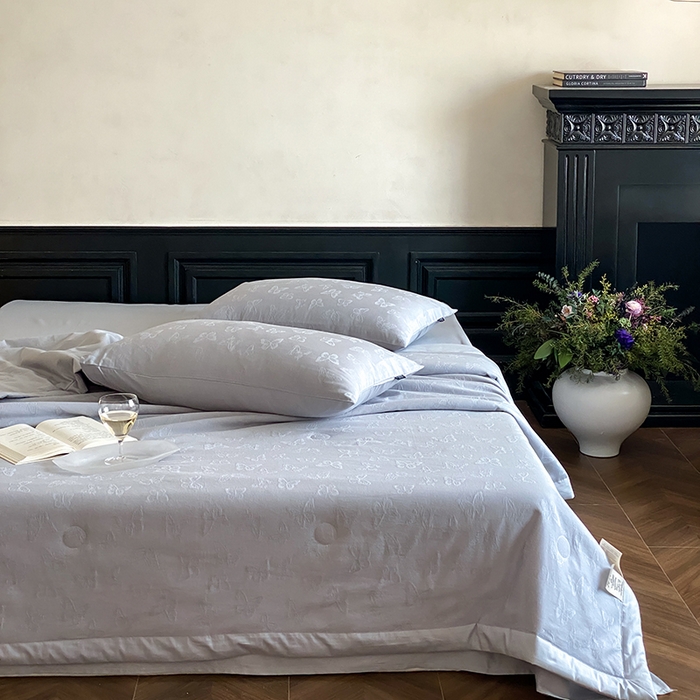 91家纺网 家纺一手货源 找家纺 宜代光年 2026新款60S全棉厚织提花夏被夏凉被空调被 夏被-蝶梦悠悠-浅蓝