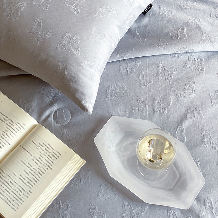 91家纺网 家纺一手货源 找家纺 宜代光年 2026新款60S全棉厚织提花夏被夏凉被空调被 夏被-蝶梦悠悠-浅蓝