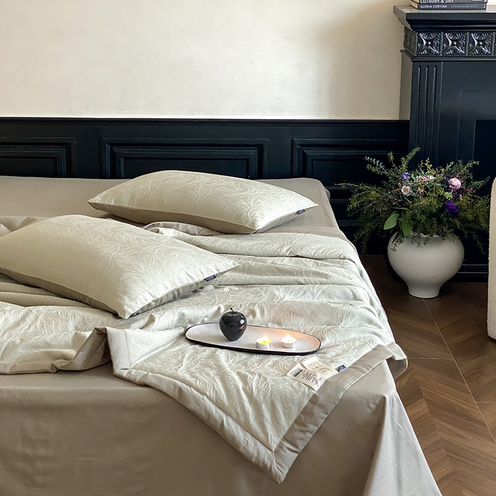 91家纺网 家纺一手货源 找家纺 宜代光年 2026新款60S全棉厚织提花夏被夏凉被空调被 夏被-柠初-浅绿