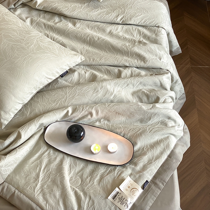 91家纺网 家纺一手货源 找家纺 宜代光年 2026新款60S全棉厚织提花夏被夏凉被空调被 夏被-柠初-浅绿