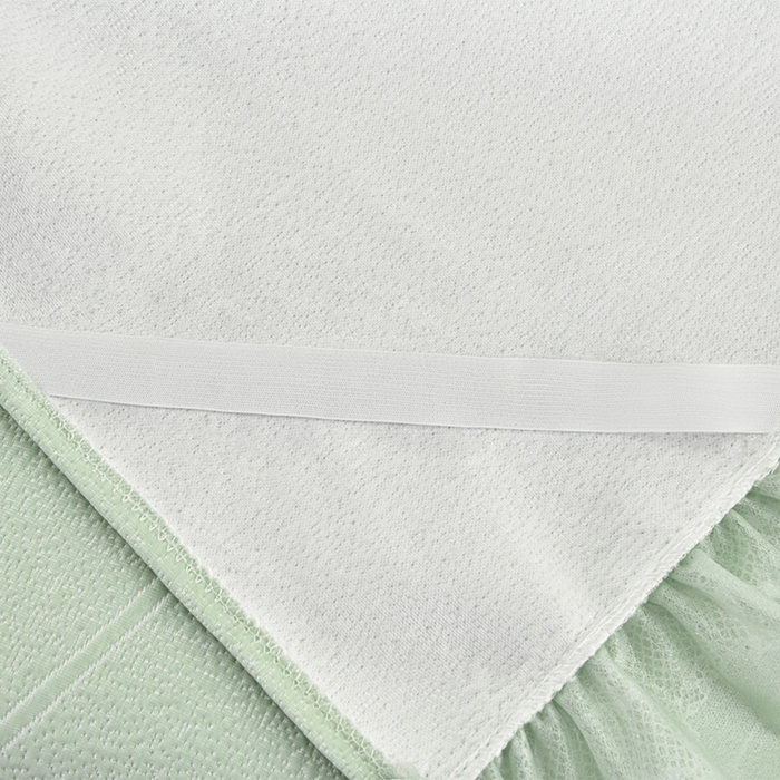 91家纺网 家纺一手货源 找家纺 梦之星 2026新款提花面料530克PE凉感因子冰豆豆床裙三件套 漫花-绿