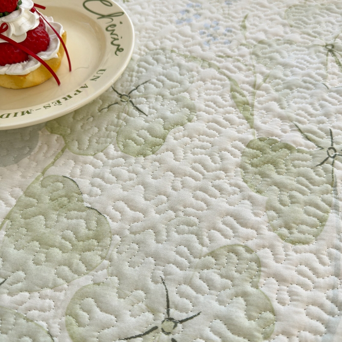 91家纺网 家纺一手货源 找家纺 绵庭家纺 2026新款全棉印花夹棉床盖三件套 春野柔