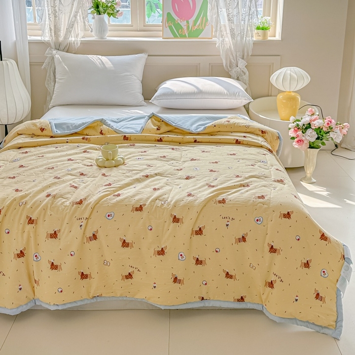 91家纺网 家纺一手货源 找家纺 爱宝被业 2026新款A类水洗棉新疆棉花夏被夏凉被腊肠狗狗