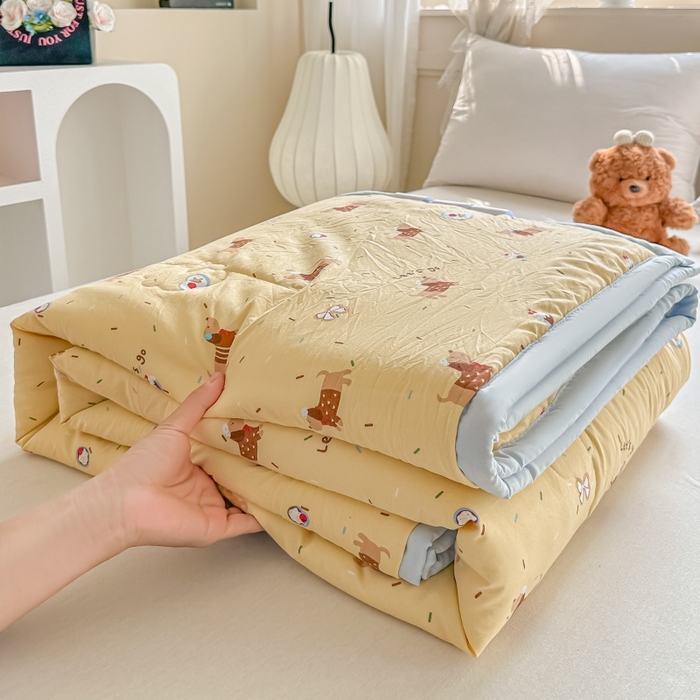 91家纺网 家纺一手货源 找家纺 爱宝被业 2026新款A类水洗棉新疆棉花夏被夏凉被腊肠狗狗