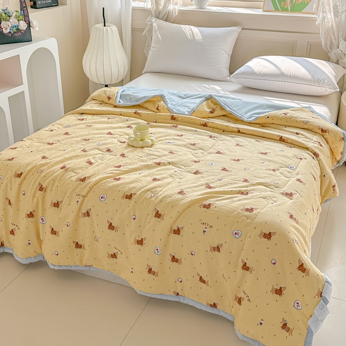 91家纺网 家纺一手货源 找家纺 爱宝被业 2026新款A类水洗棉新疆棉花夏被夏凉被腊肠狗狗