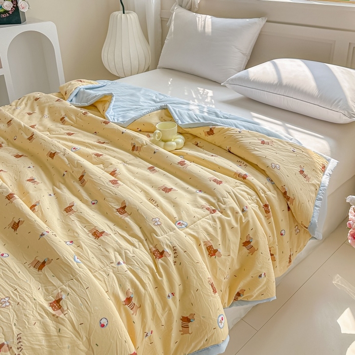 91家纺网 家纺一手货源 找家纺 爱宝被业 2026新款A类水洗棉新疆棉花夏被夏凉被腊肠狗狗