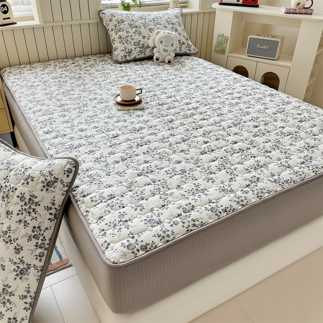 91家纺网 家纺一手货源 找家纺 （总）优眠坊 2026新款亲肤泡芙纱夹棉单床笠床笠单件单品床笠三件套