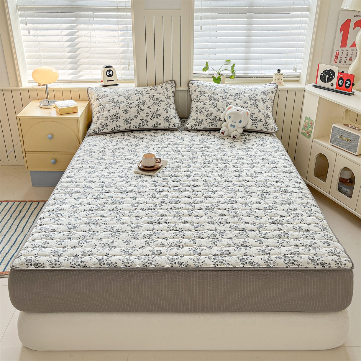 91家纺网 家纺一手货源 找家纺 （总）优眠坊 2026新款亲肤泡芙纱夹棉单床笠床笠单件单品床笠三件套