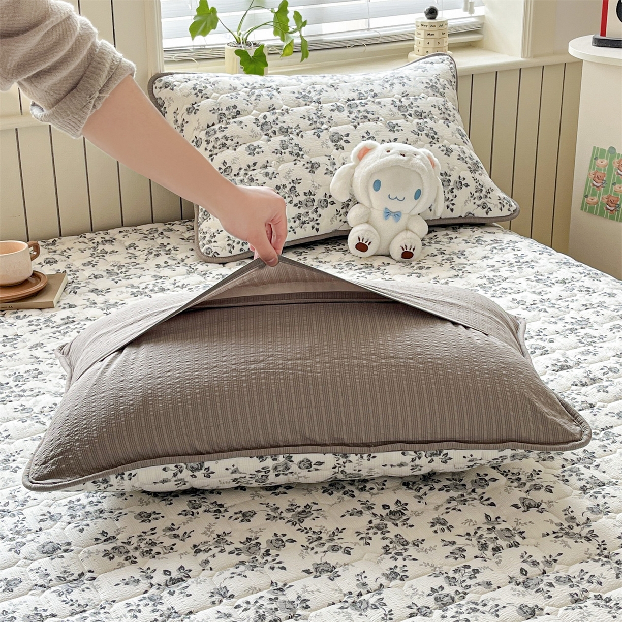 91家纺网 家纺一手货源 找家纺 （总）优眠坊 2026新款亲肤泡芙纱夹棉单床笠床笠单件单品床笠三件套