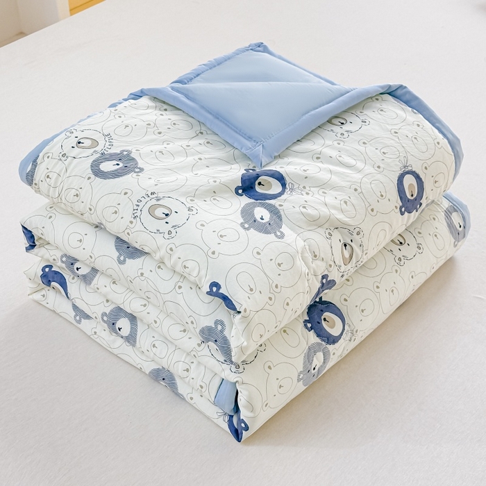 爱宝被业 2026新款A类水洗棉新疆棉花夏被夏凉被蓝调小熊