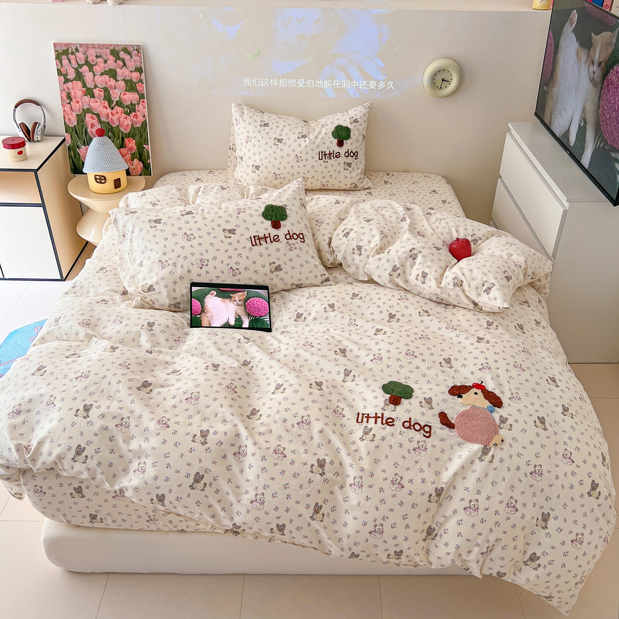 91家纺网 家纺一手货源 找家纺 舒居家纺 2026新款13070全棉纯棉毛巾绣单被套被套单件 可米宝贝