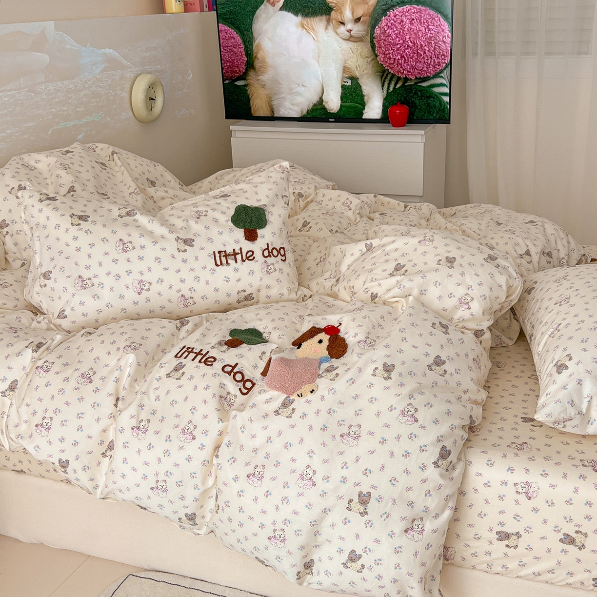 91家纺网 家纺一手货源 找家纺 舒居家纺 2026新款13070全棉纯棉毛巾绣单被套被套单件 可米宝贝