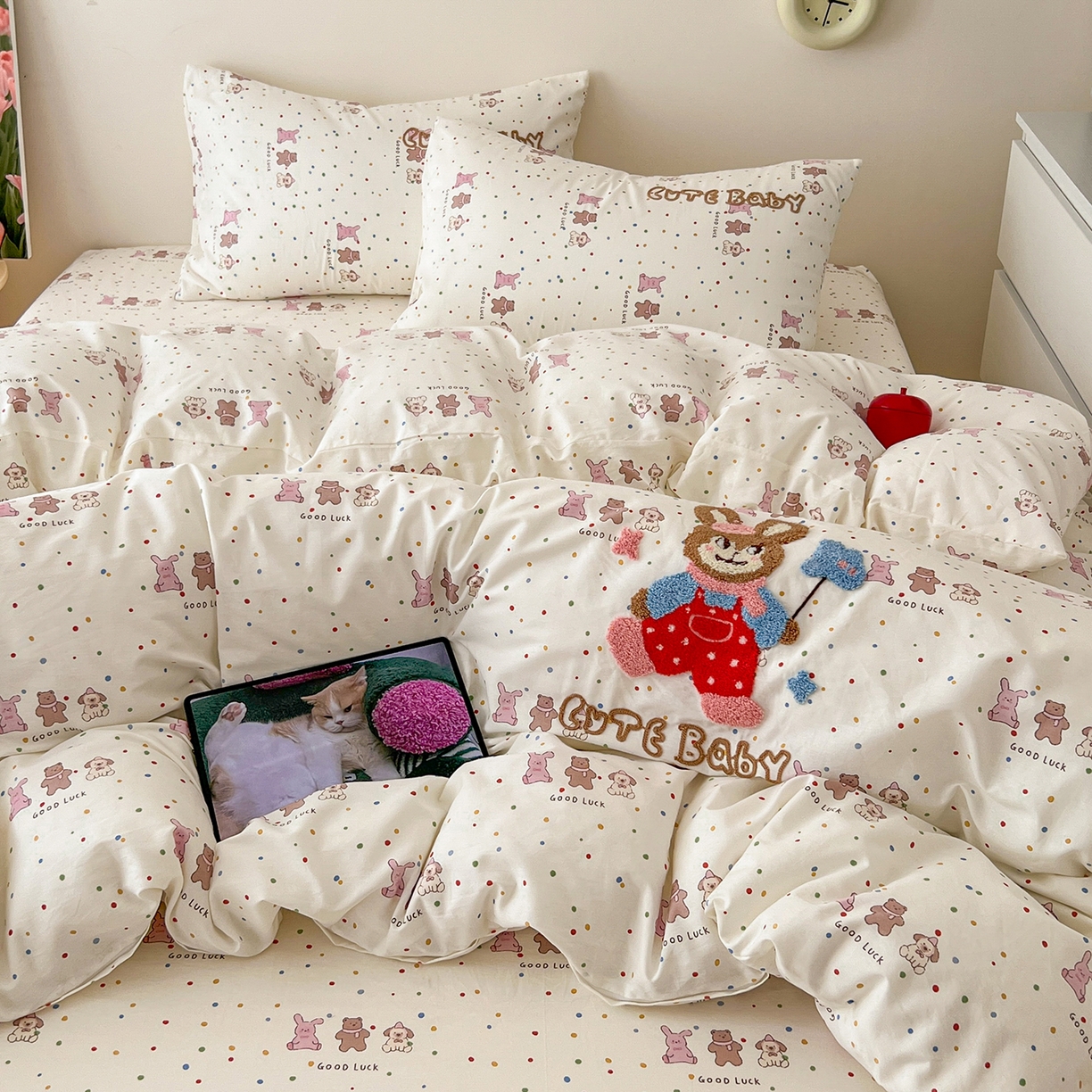 91家纺网 家纺一手货源 找家纺 舒居家纺 2026新款13070全棉纯棉毛巾绣单被套被套单件 玩伴