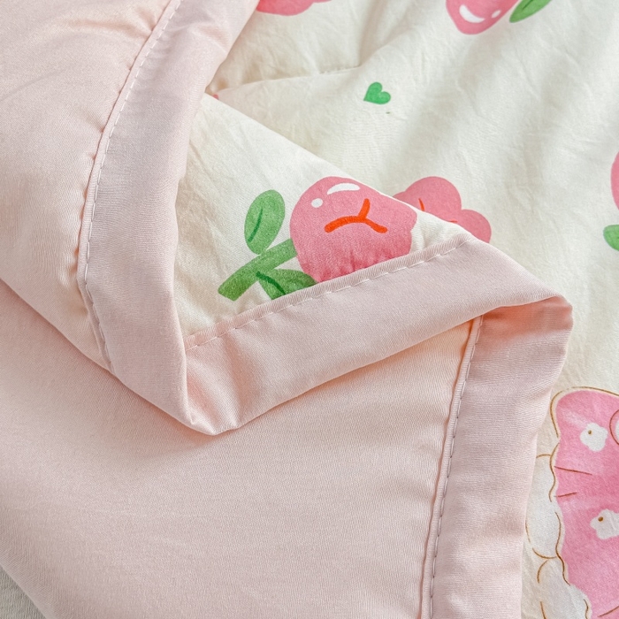 91家纺网 家纺一手货源 找家纺 爱宝被业 2026新款A类水洗棉新疆棉花夏被夏凉被玫瑰花语