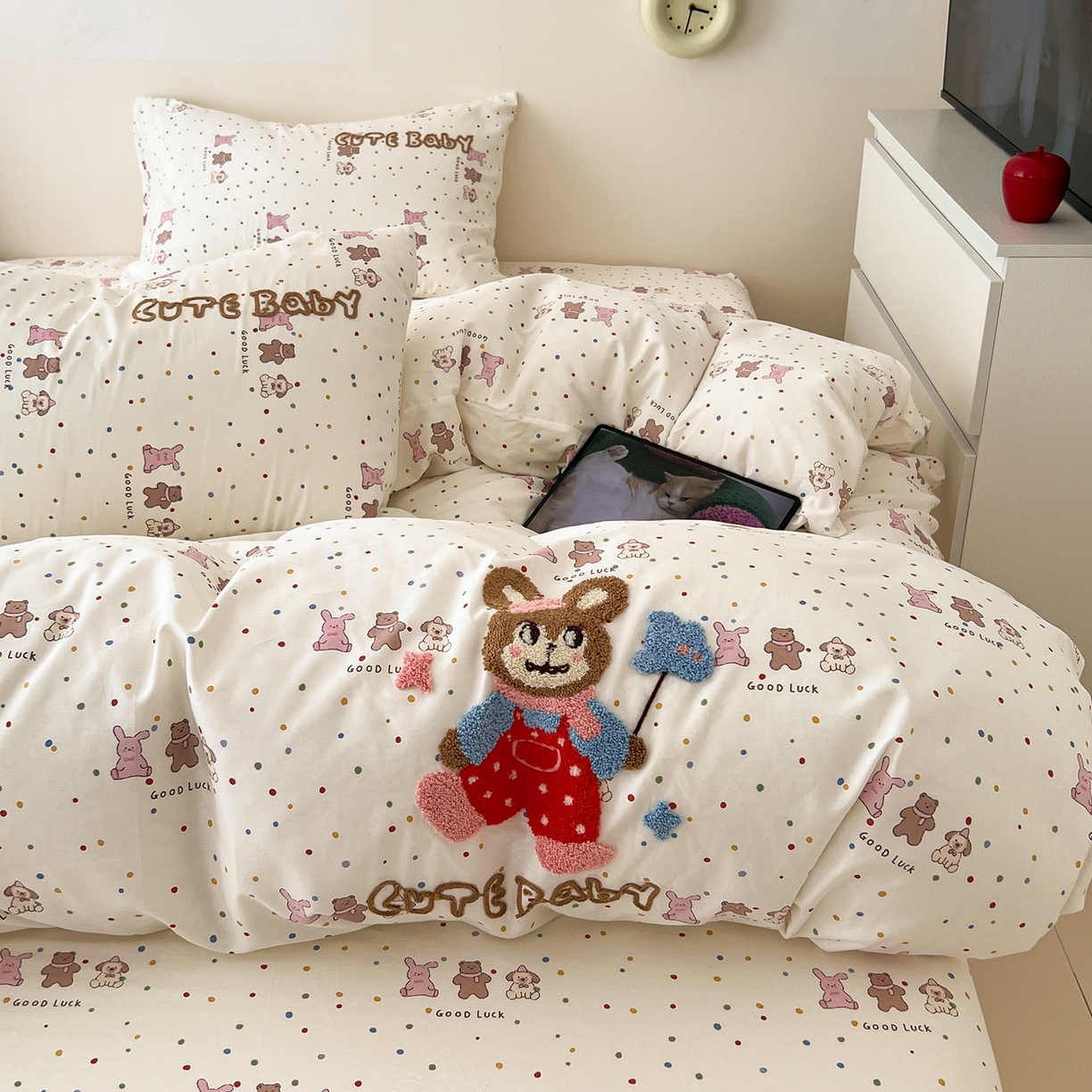 91家纺网 家纺一手货源 找家纺 舒居家纺 2026新款13070全棉纯棉毛巾绣单被套被套单件 玩伴