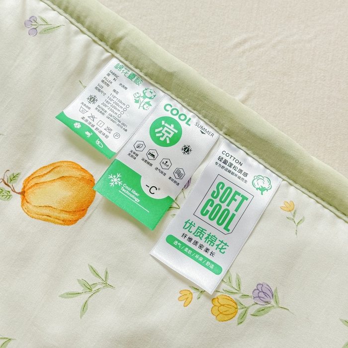 91家纺网 家纺一手货源 找家纺 爱宝被业 2026新款A类水洗棉新疆棉花夏被夏凉被南瓜派对