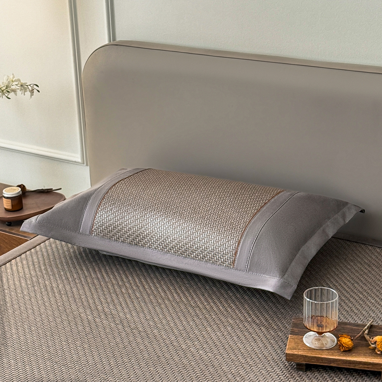 91家纺网 家纺一手货源 找家纺 乐家欣 2026新款夏季高端竹席pe藤席空调软席可水洗席子凉席-葫芦双全 葫芦双全-灰色