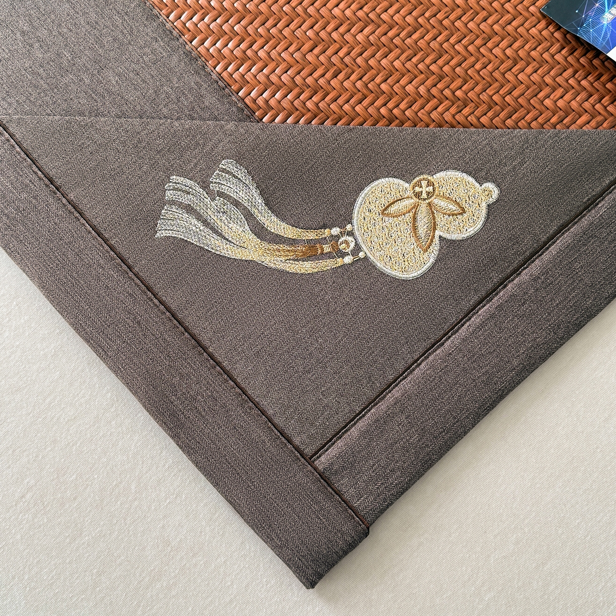 91家纺网 家纺一手货源 找家纺 乐家欣 2026新款夏季高端竹席pe藤席空调软席可水洗席子凉席-葫芦双全 葫芦双全-深咖