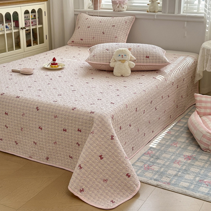 91家纺网 家纺一手货源 找家纺 绵庭家纺 2026新款全棉印花夹棉床盖三件套 梦境手账